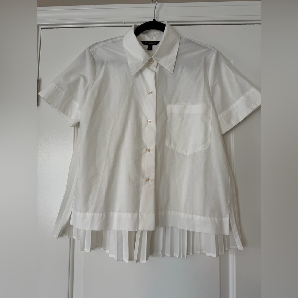 NWT Banana Republic Factory pleated back “mullet” blouse - Picture 4 of 14